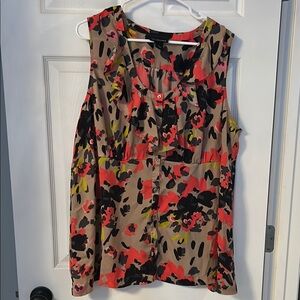 Lane Bryant Multicolor Floral Sleeveless Blouse
